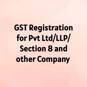 GST Registration for Pvt Ltd / LLP / Section 8 and Other Company