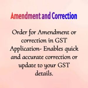 Amendment and Correction