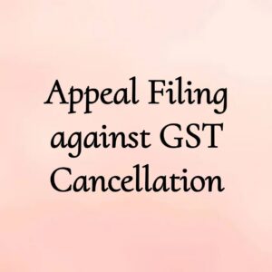 Appeal filing against GST cancellation