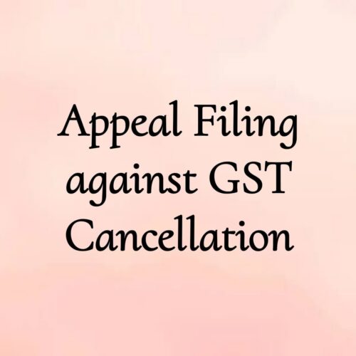 Appeal filing against GST cancellation